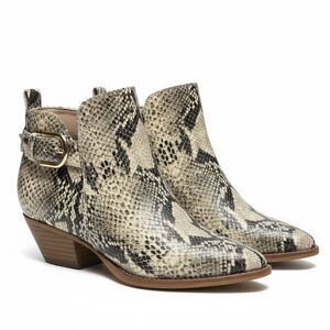 Sam Edelman Genuine Leather Snakeskin Print Ankle Boots Short Booties Neena